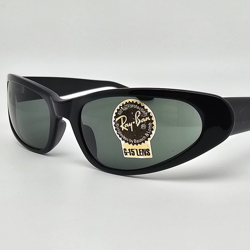 Ray-Ban B&L W1924 Yoao Black Frame G-15 Green Glass Lens Cat Eye Sunglasses 55mm